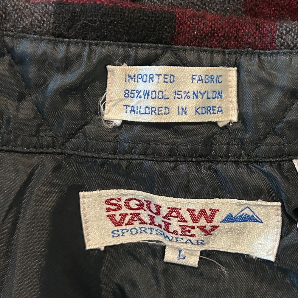 Wool Flannel Vintage Size Large Plaid‎ Red and Black Fall Autumn Winter - Picture 6 of 7